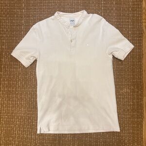 Zara Men's Cream Polo Shirt